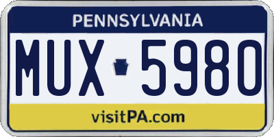 PA license plate MUX5980