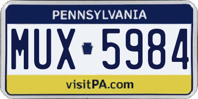 PA license plate MUX5984