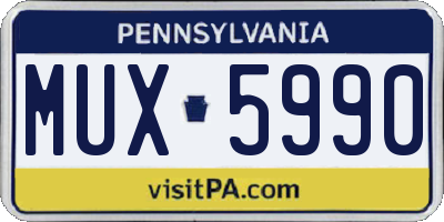 PA license plate MUX5990
