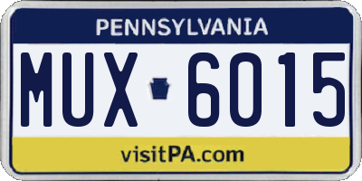 PA license plate MUX6015