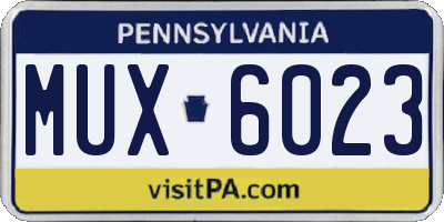 PA license plate MUX6023