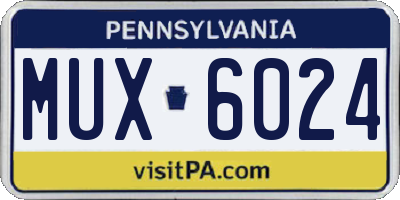 PA license plate MUX6024
