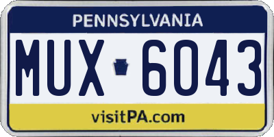 PA license plate MUX6043