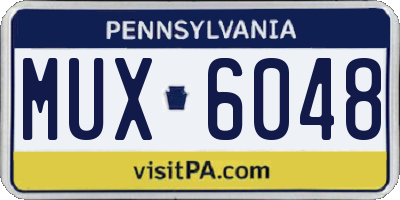 PA license plate MUX6048