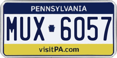 PA license plate MUX6057