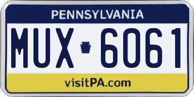 PA license plate MUX6061