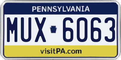 PA license plate MUX6063