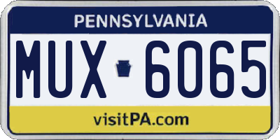 PA license plate MUX6065