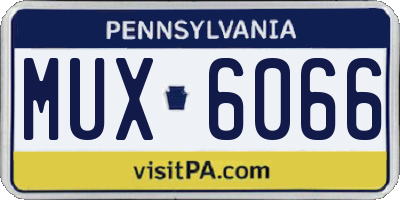 PA license plate MUX6066