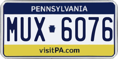 PA license plate MUX6076