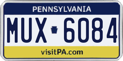 PA license plate MUX6084