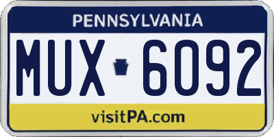 PA license plate MUX6092