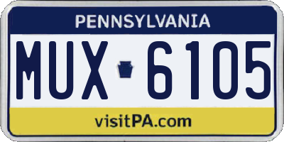 PA license plate MUX6105
