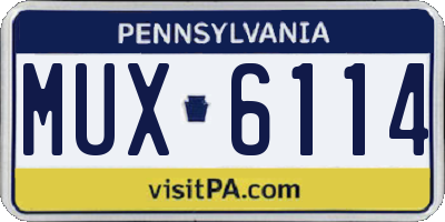 PA license plate MUX6114