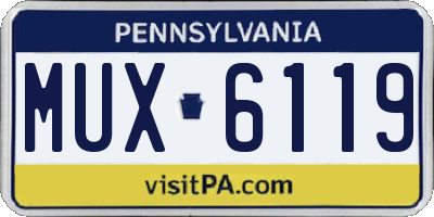 PA license plate MUX6119