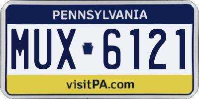 PA license plate MUX6121