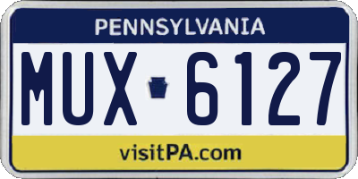 PA license plate MUX6127