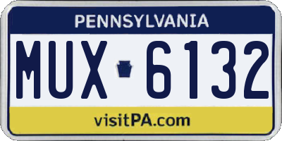 PA license plate MUX6132