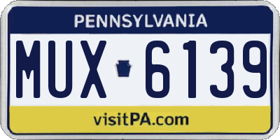 PA license plate MUX6139