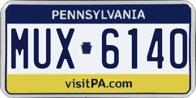 PA license plate MUX6140