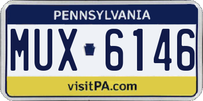 PA license plate MUX6146