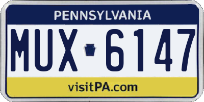 PA license plate MUX6147