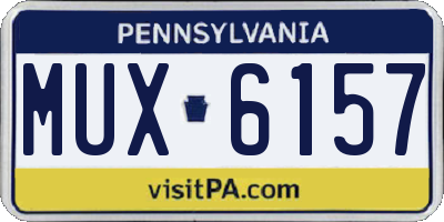 PA license plate MUX6157