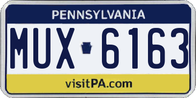 PA license plate MUX6163