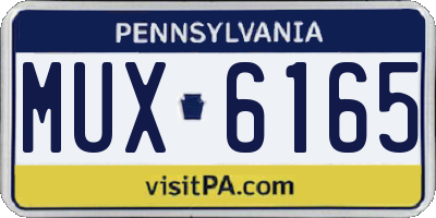 PA license plate MUX6165