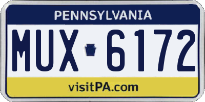 PA license plate MUX6172