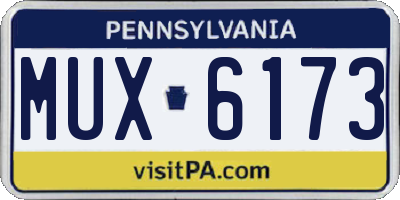 PA license plate MUX6173