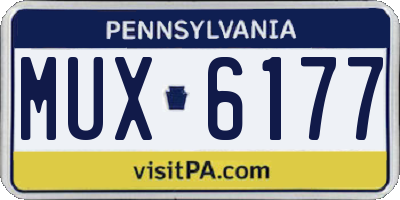 PA license plate MUX6177