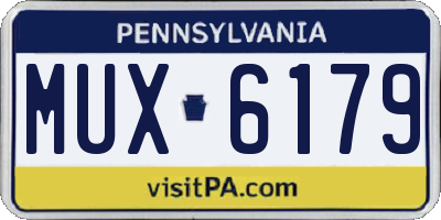 PA license plate MUX6179