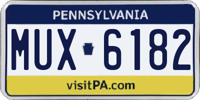 PA license plate MUX6182