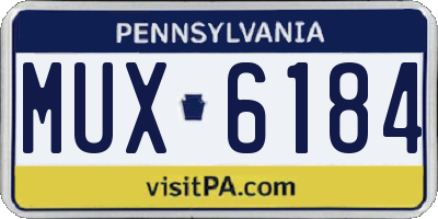 PA license plate MUX6184