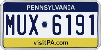 PA license plate MUX6191
