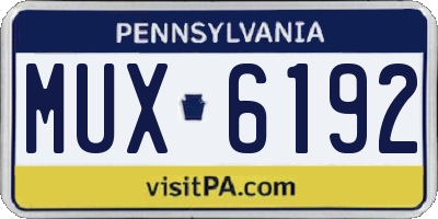 PA license plate MUX6192