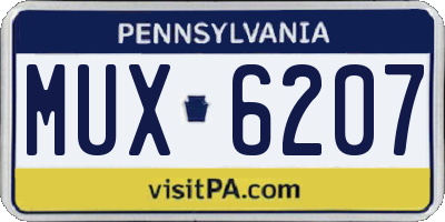 PA license plate MUX6207