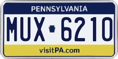 PA license plate MUX6210