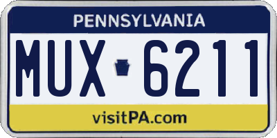PA license plate MUX6211