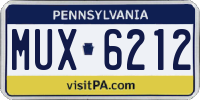 PA license plate MUX6212