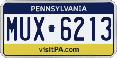 PA license plate MUX6213