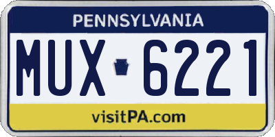 PA license plate MUX6221