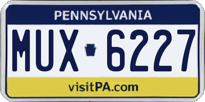 PA license plate MUX6227