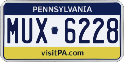 PA license plate MUX6228