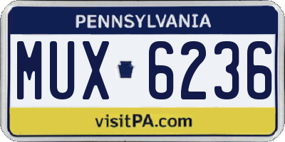 PA license plate MUX6236