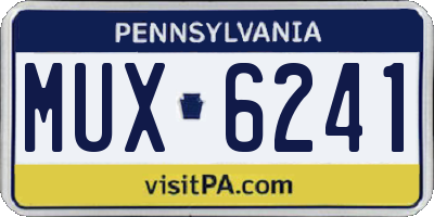 PA license plate MUX6241