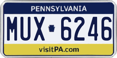 PA license plate MUX6246