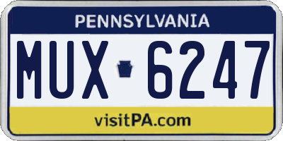 PA license plate MUX6247