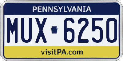 PA license plate MUX6250